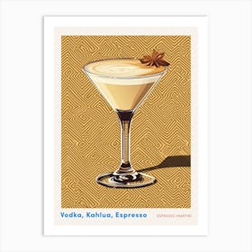 Art Deco Espresso Martini 2 Poster Art Print