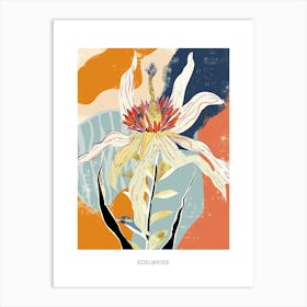 Colourful Flower Illustration Poster Edelweiss 4 Art Print
