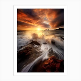 Sunset At The Beach b Art Print