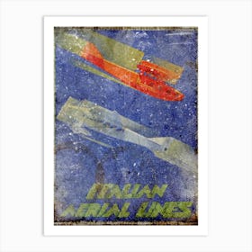 Vintage Travel Poster ― Italian Aerial Airlines 1 Art Print