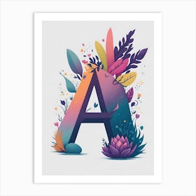 Colorful Letter A Illustration 21 Art Print