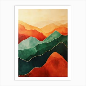 Teal And Orange Landscape 2 Poster