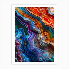 colorful agate slice Art Print