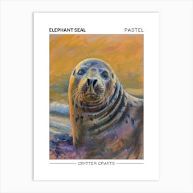 Elephant Seal Pastel Watercolour 1 Poster Poster