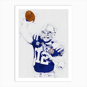 Andrew Luck Indianapolis Colts White Jersey Art Print