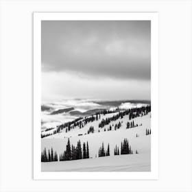 Big Sky, Usa Black And White Skiing Poster Art Print