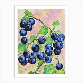 Black Currant Vintage Sketch Fruit Art Print