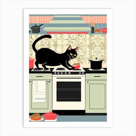 Cat In The Kitchen 5 Art Print