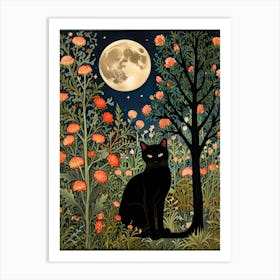 William Morris Cat In The Moonlight 22 Art Print