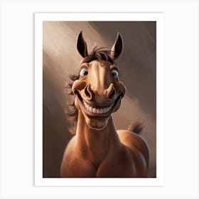 Funny Horse Art Print