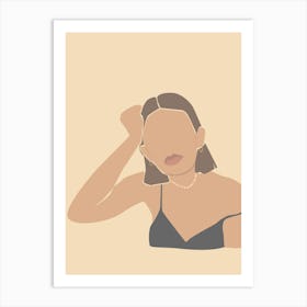 Portrait Of A Woman Boho Earth Colors Illustration 2 Art Print