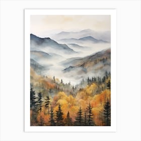 Autumn Forest Landscape The Trossachs Scotland 1 Art Print