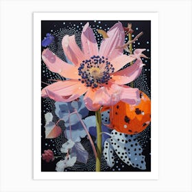 Surreal Florals Lilac 3 Flower Painting Art Print