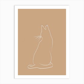 Cat - Boho, Line Art 14 Art Print