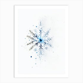 Individual, Snowflakes, Minimalist Watercolour 4 Art Print