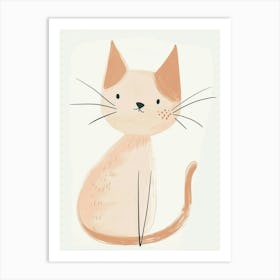 Japanese Bobtail Cat Clipart Illustration 4 Art Print