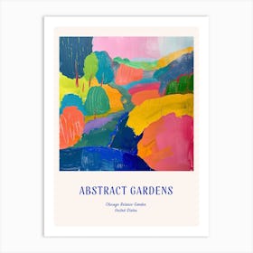 Colourful Gardens Chicago Botanic Garden Usa 4 Blue Poster Art Print