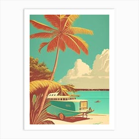 Great Exuma Bahamas Vintage Sketch Tropical Destination Art Print