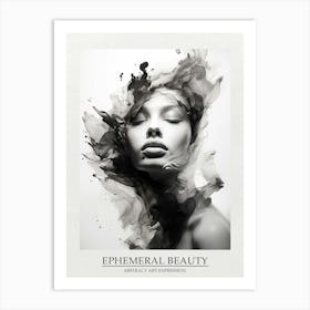 Ephemeral Beauty Abstract Black And White 7 Poster Art Print