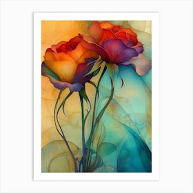 Two Roses Art Print