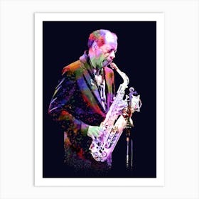 Ornette Coleman Jazz Saxophonist Colorful Splash Art Print