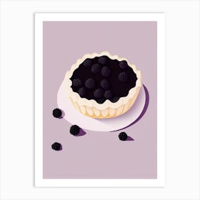 Blackberry Pie Dessert Simplicity Flower Art Print