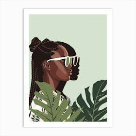 Portrait Of African Woman With Sunglasses Art Print