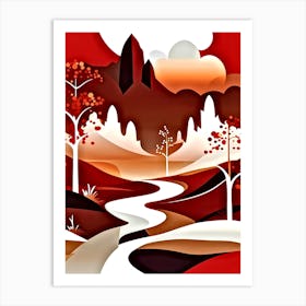 Landscape With Trees 2 Art Print