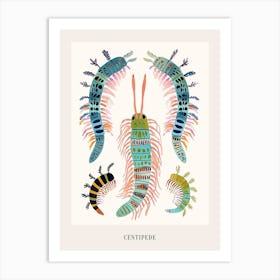 Colourful Insect Illustration Centipede 3 Poster Art Print