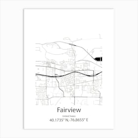 Fairview Shores,United States Minimalist Map 1 Art Print