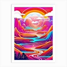 Rainbow Landscape Art Print