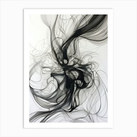 Smoke Black and White Art Print