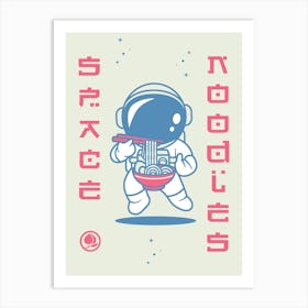 Space noodles — Retrowave poster, space poster, anime print, manga poster Art Print