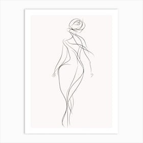 Line Art Woman Body 26 Art Print
