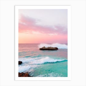 Cala Salada, Ibiza, Spain Pink Photography 2 Art Print