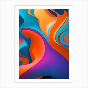 Abstract Colorful Waves Vertical Composition 93 Art Print