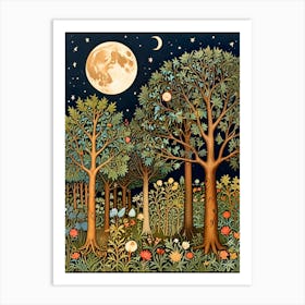 William Morris Moonlight In The Forest 22 Art Print