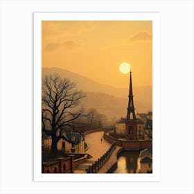 Sunset In The Old Town 1 Art Print