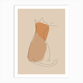 Cat Portrait - Boho, Line Art 6 Art Print