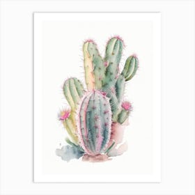 Fishhook Cactus Pastel Watercolour Art Print