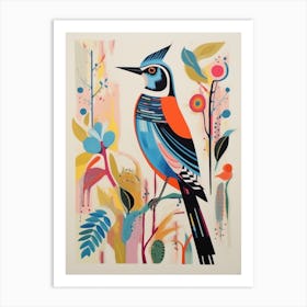 Colourful Scandi Bird Hoopoe 2 Art Print