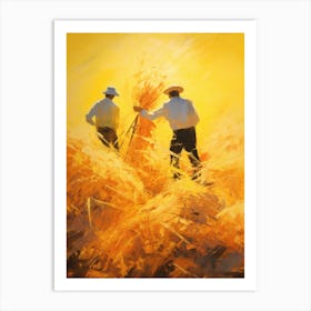 Two Men In A Wheat Field 1 Art Print