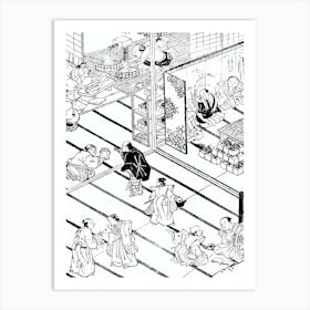 Toriyama Sekien Vintage Japanese Woodblock Print Yokai Ukiyo-e Kakurezato 1 Art Print