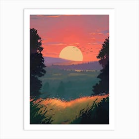 Sunset Landscape Art Print