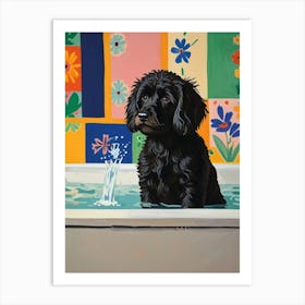 Dog In The Tub Art Print