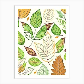 Leaf Pattern Warm Tones 4 Art Print