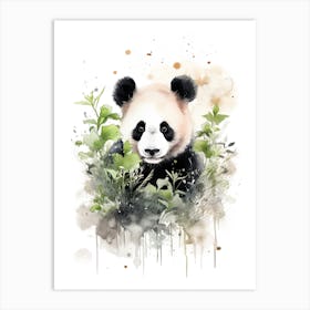 Panda Art In Chinese Brush Painting Style 1 Art Print