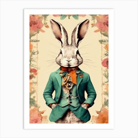 Bohemian Rabbit In A Suit 1 Art Print