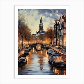 Amsterdam At Night Art Print