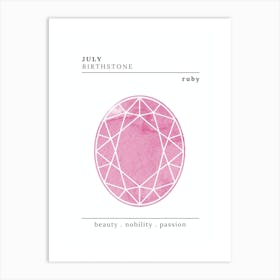 July Birthstone |Ruby Art Print